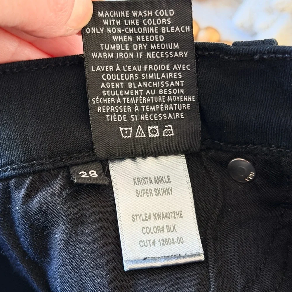 HUDSON Krista Ankle Super Skinny Black Denim Jeans Pants Slim 28 Like New
